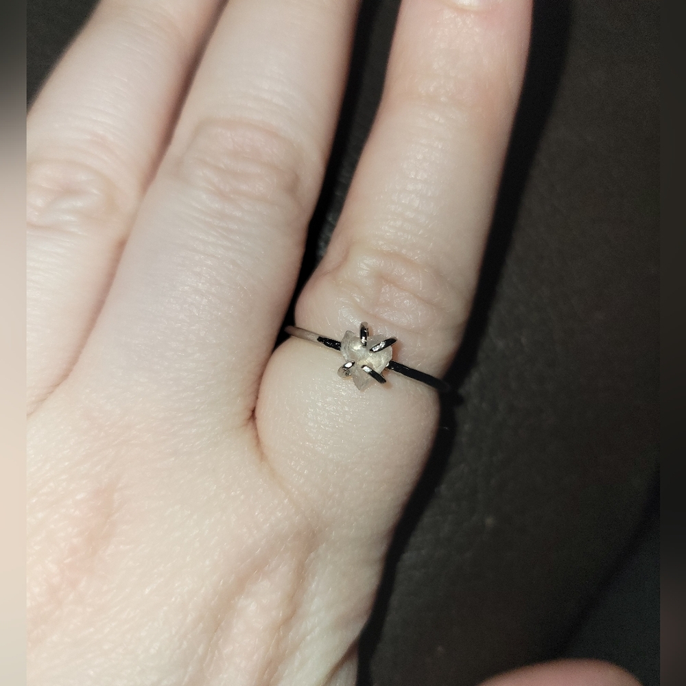 Dainty stone ring. Clear stone. Size 8. New w/o tags.